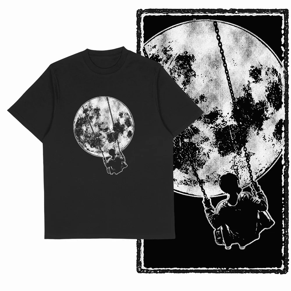 Men's Astronaut Moon Print Graphic T-Shirt