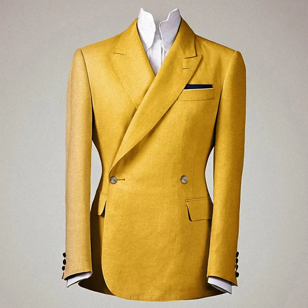 Men's Linen Double Breasted Blazer