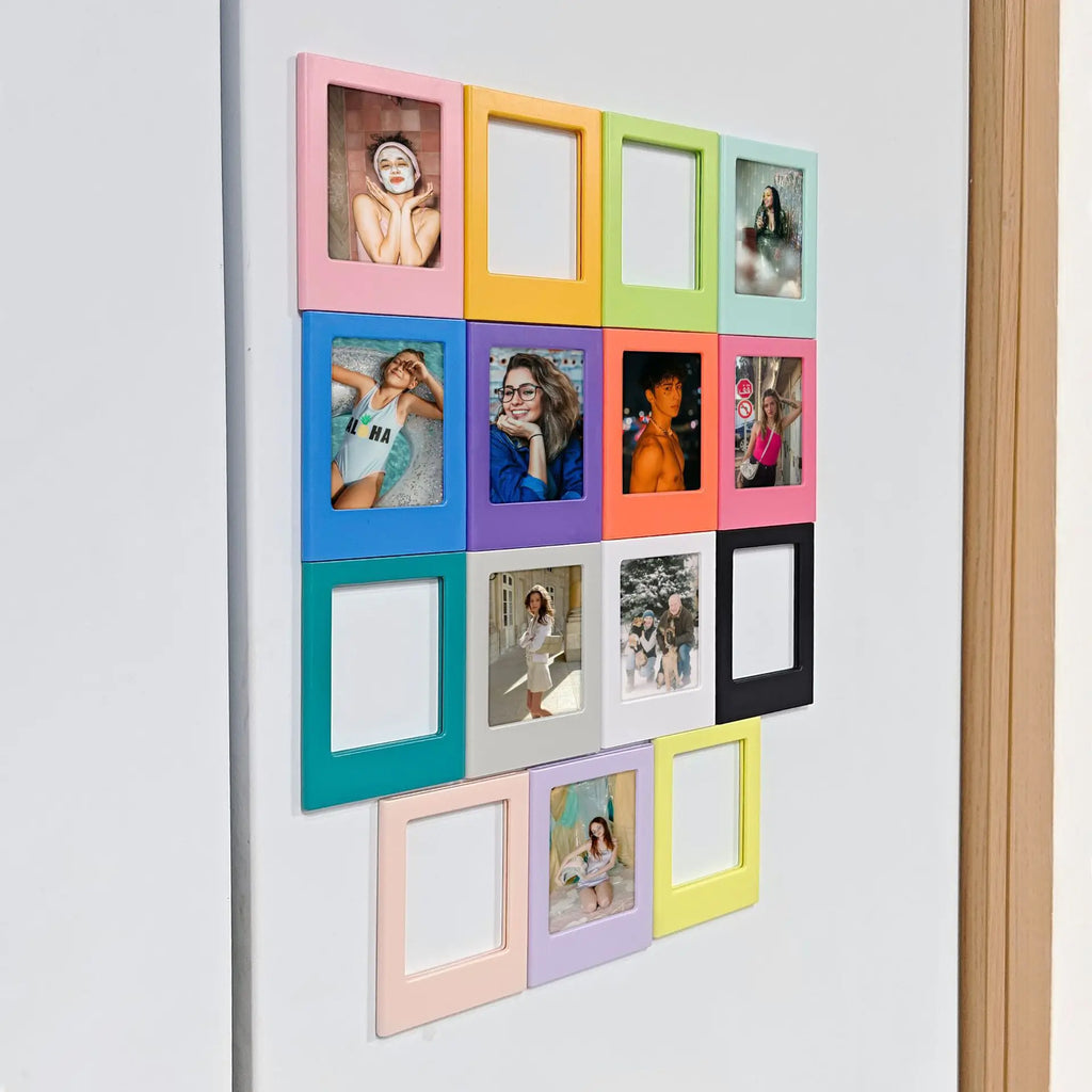 5/10Pcs 3inch Magnetic Photo Frames, Children's Growth Commemorative Photo Frames, Small Creative Magnetic Frames for Desktop Display, Home Office Decorations, Suitable for Instax Mini 12/11/Evo/40/7+/25/90/99/Se/Link2/3 Inst