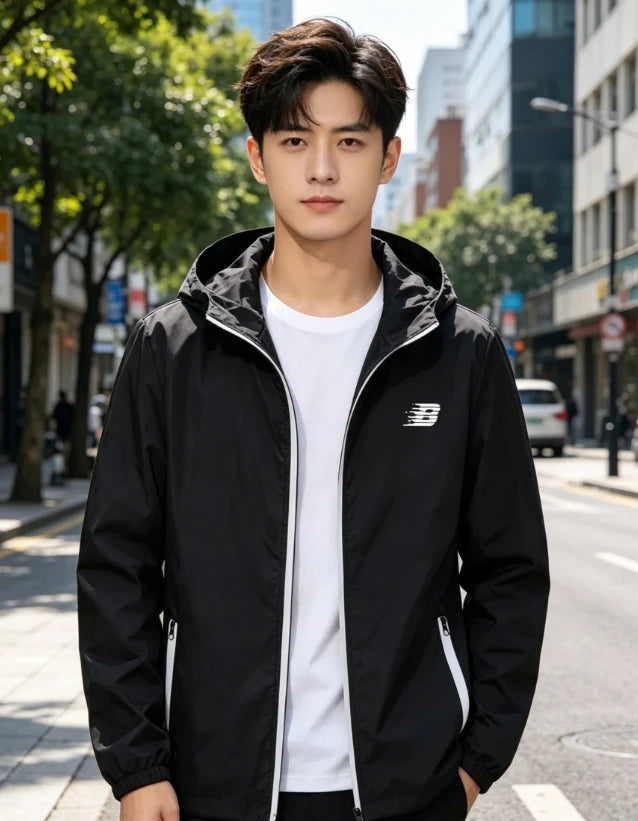 Men's Waterproof Hooded Windbreaker Jacket