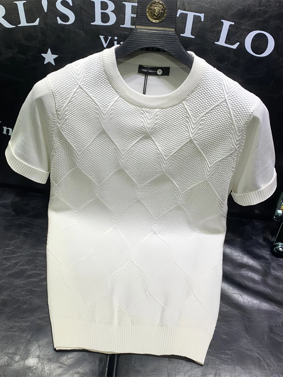 Korean Knitted Solid Color T-Shirt
