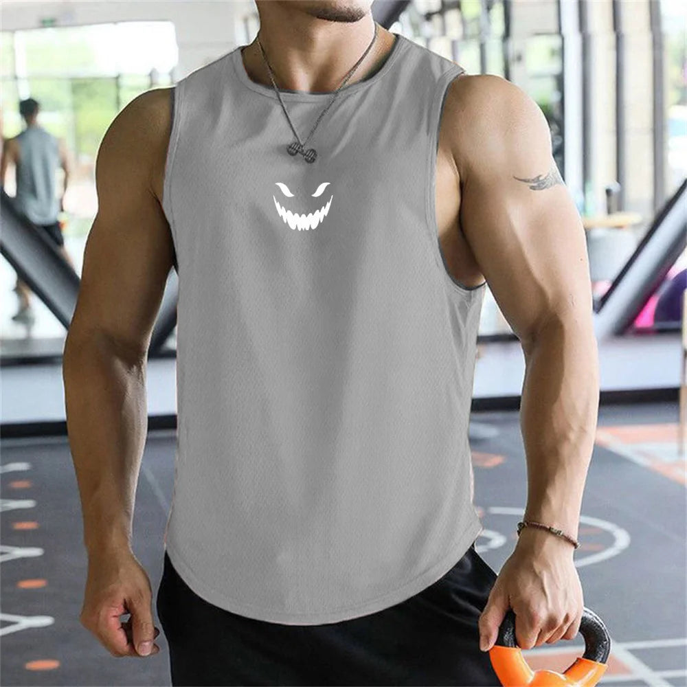 2026 men's T-shirt vest summer fashion trend printed casual style loose and comfortable street wear breathable quick drying vest