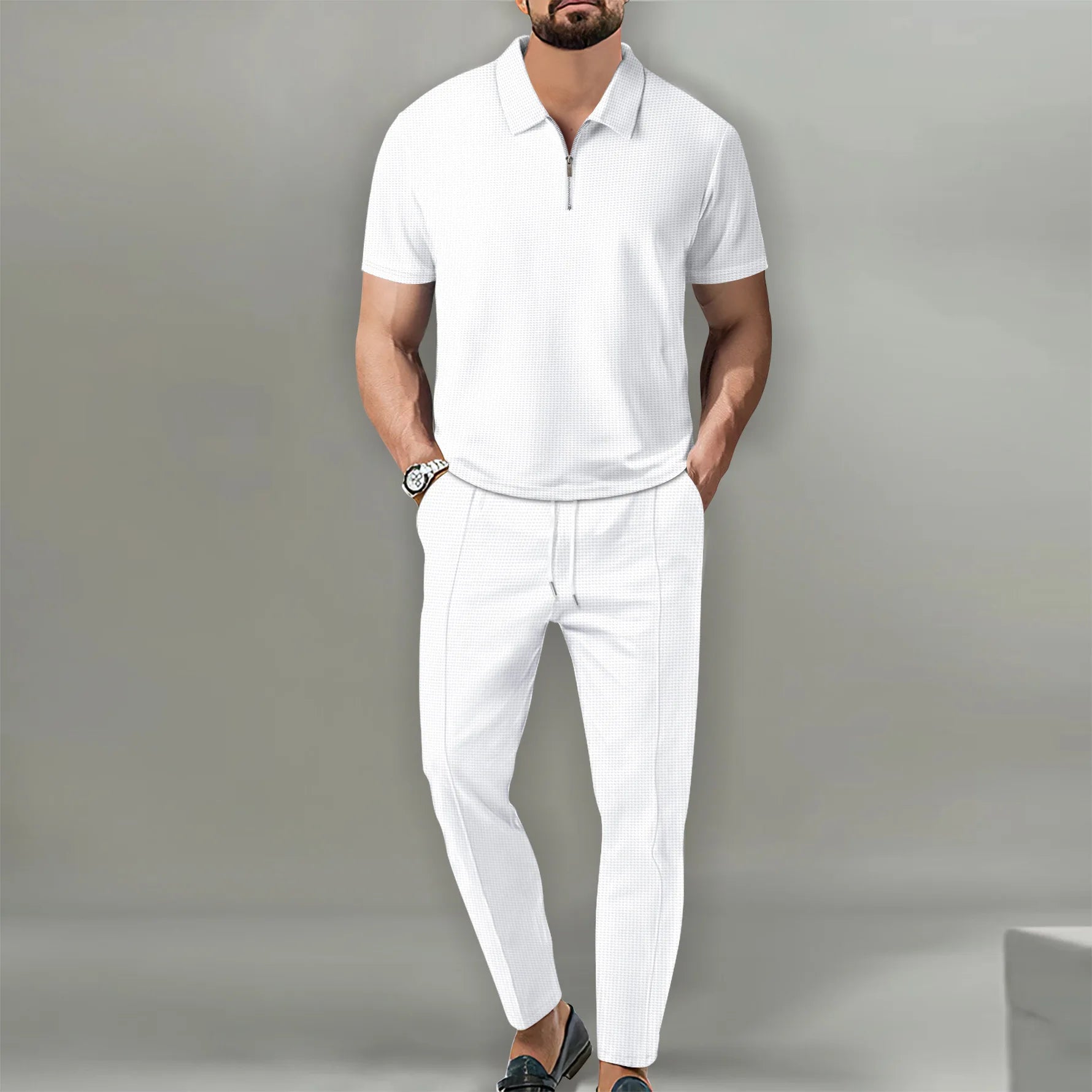 Men's Polo Shirt and Shorts 2-Piece Set