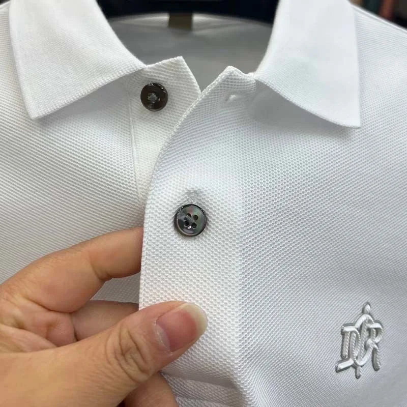Men's Embroidered Cotton Polo Shirt