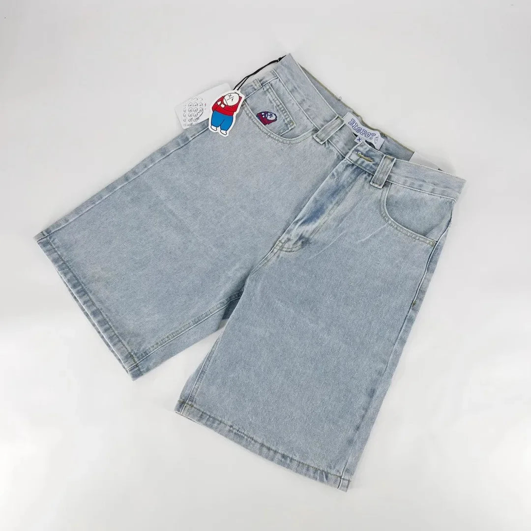Y2K Ripped Baggy Denim Shorts
