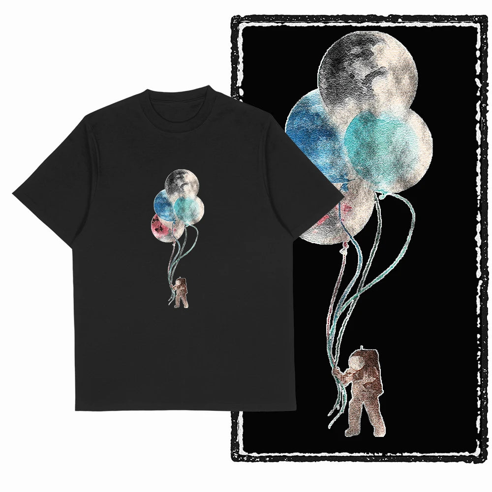 Men's Astronaut Moon Print Graphic T-Shirt