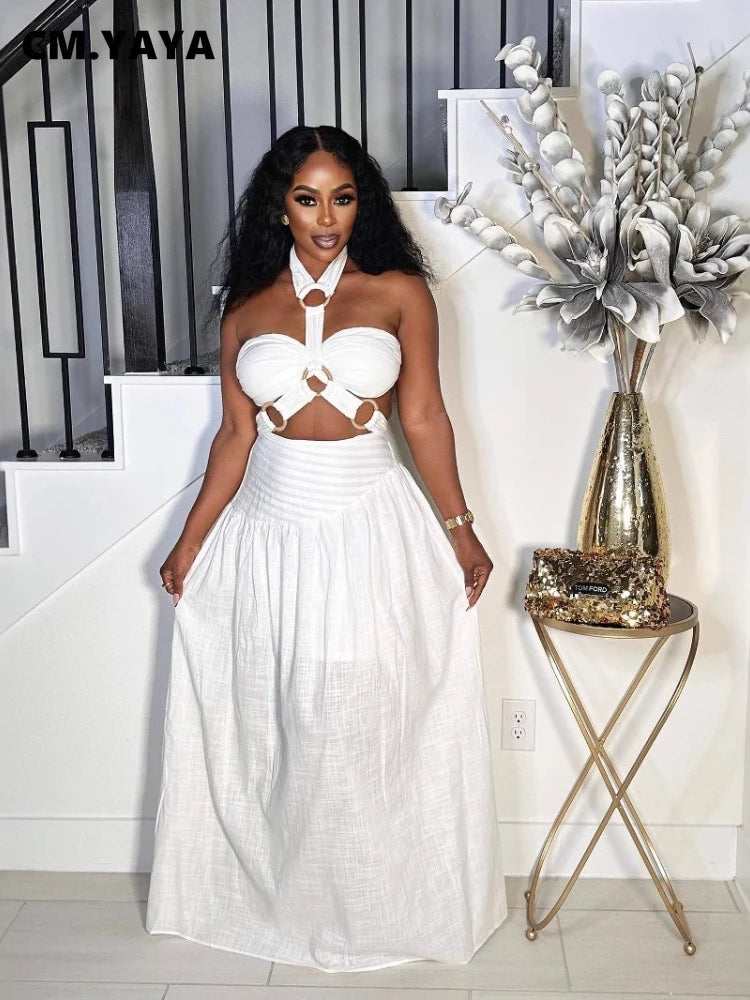 Women's Halter Top and Long Skirt 2-Piece Set
