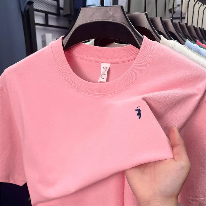 Men's Embroidered Cotton Round Neck T-Shirt