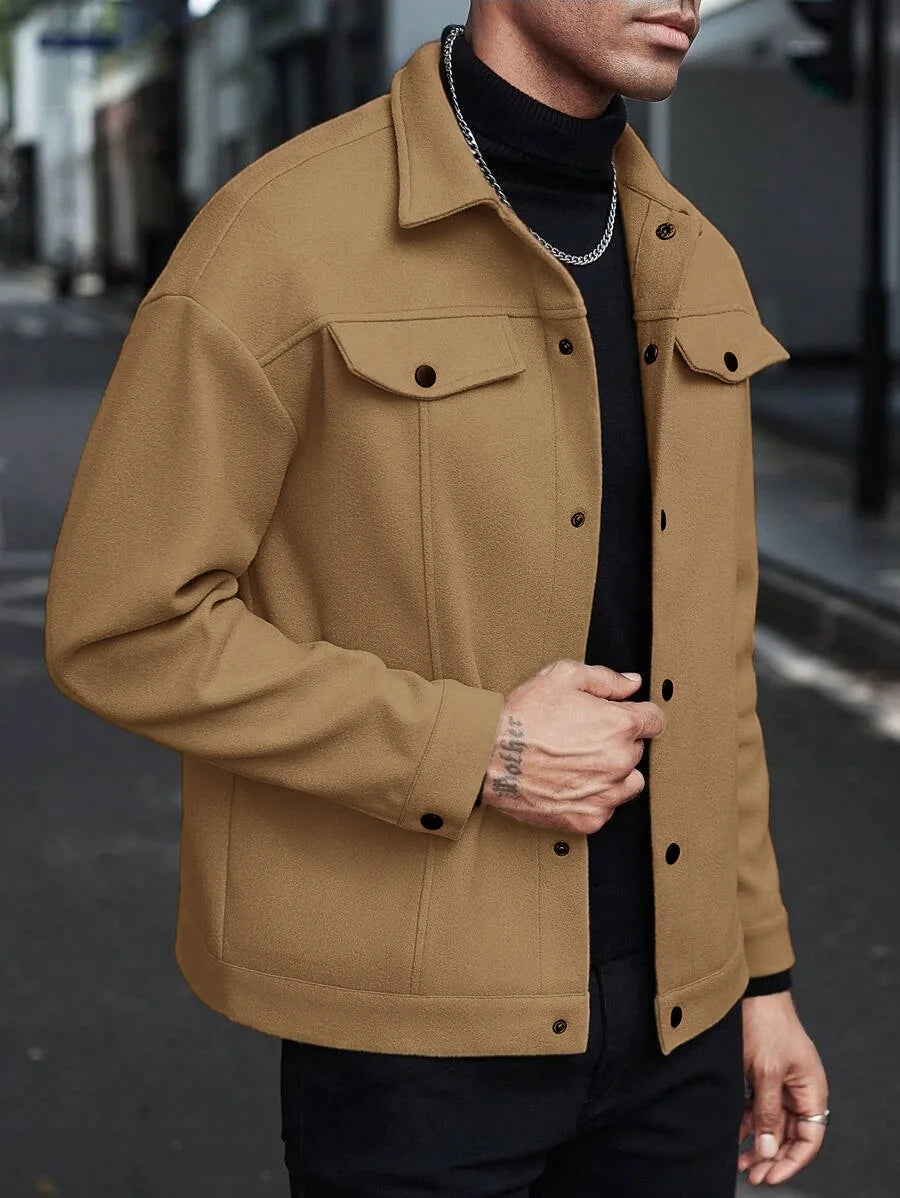 Men's Lapel Woolen Jacket