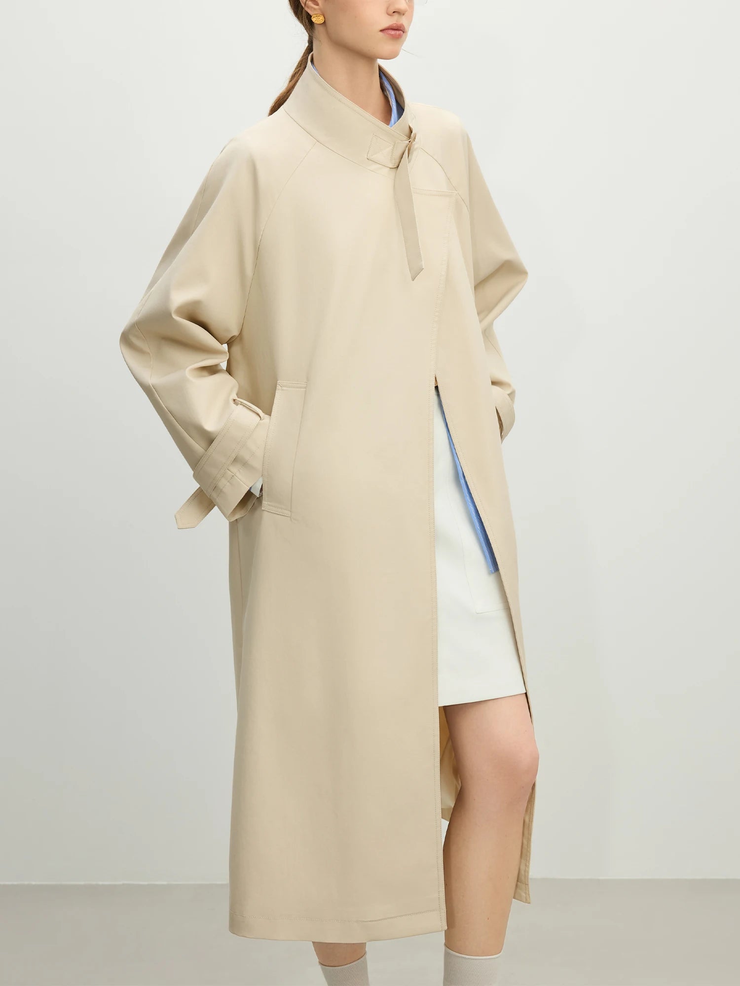 Women's Stand Collar Trench Coat