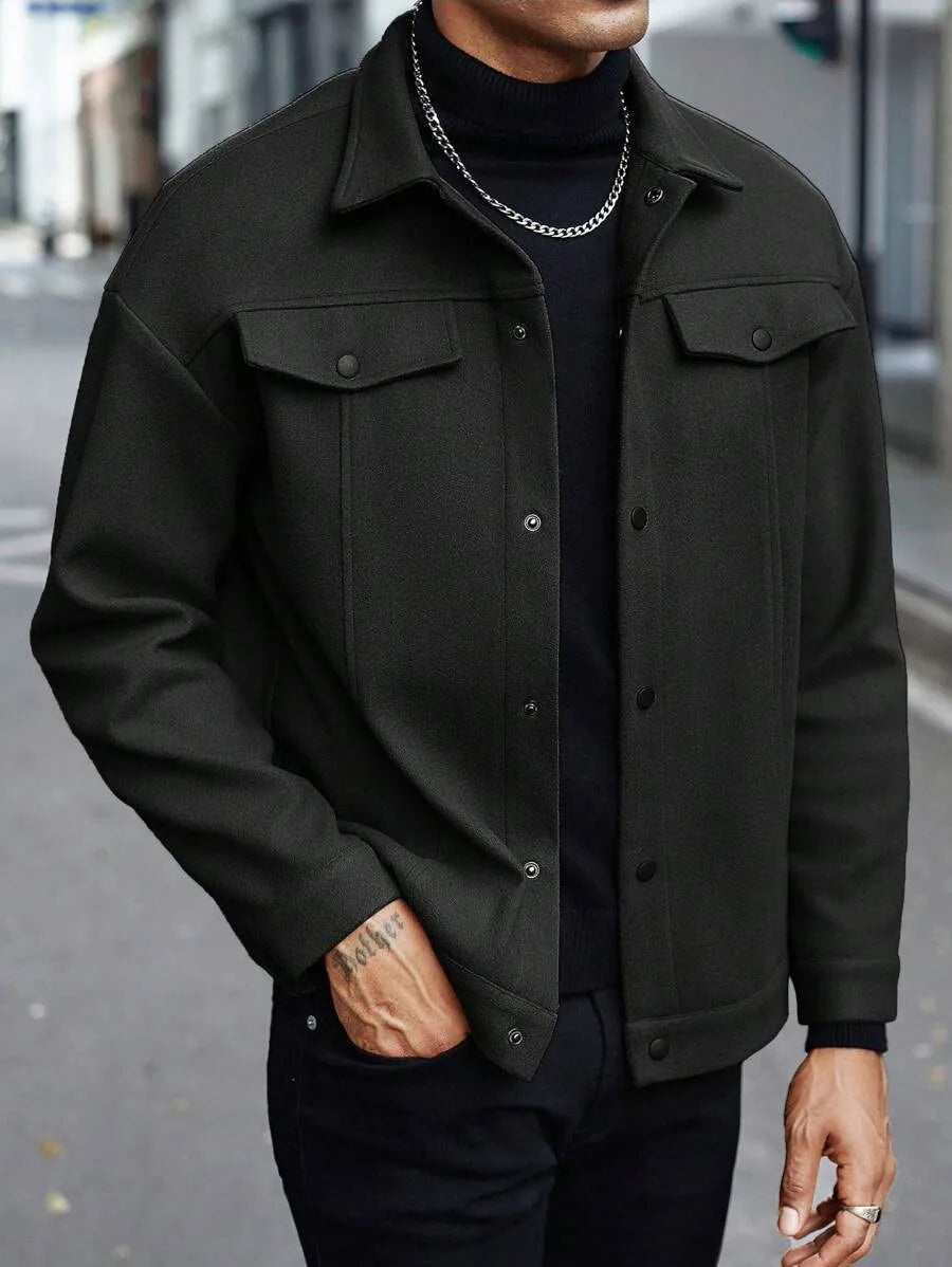 Men's Lapel Woolen Jacket
