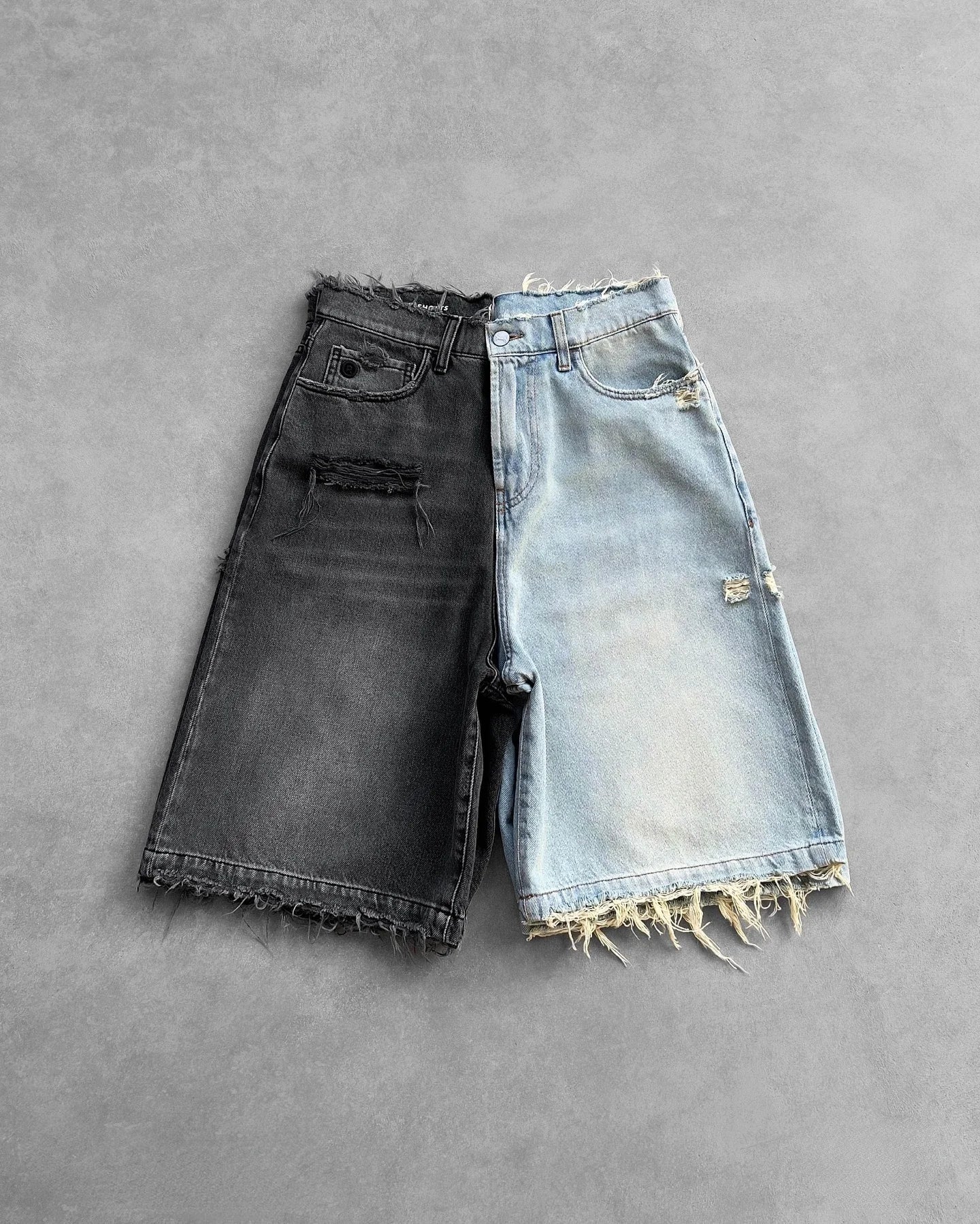Y2K Ripped Baggy Denim Shorts