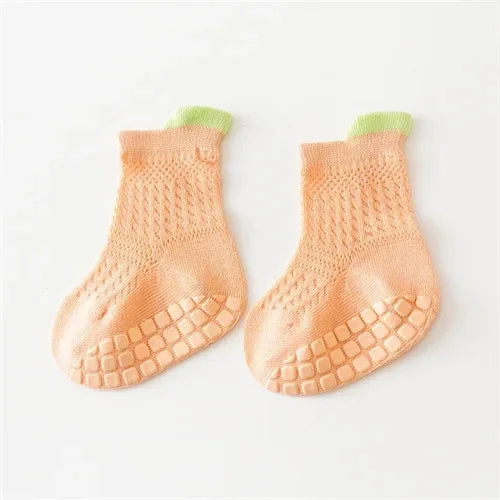 3pairs/lot RAISE 6 Colored Non-slip Baby Girl Sock Breathable Thin Infant Girl Cotton Socks Kids Mesh Socks Children's Socks Kit