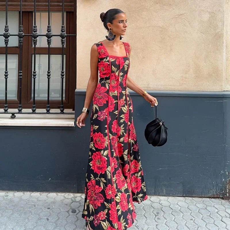 Women's Floral Sling Maxi Dress