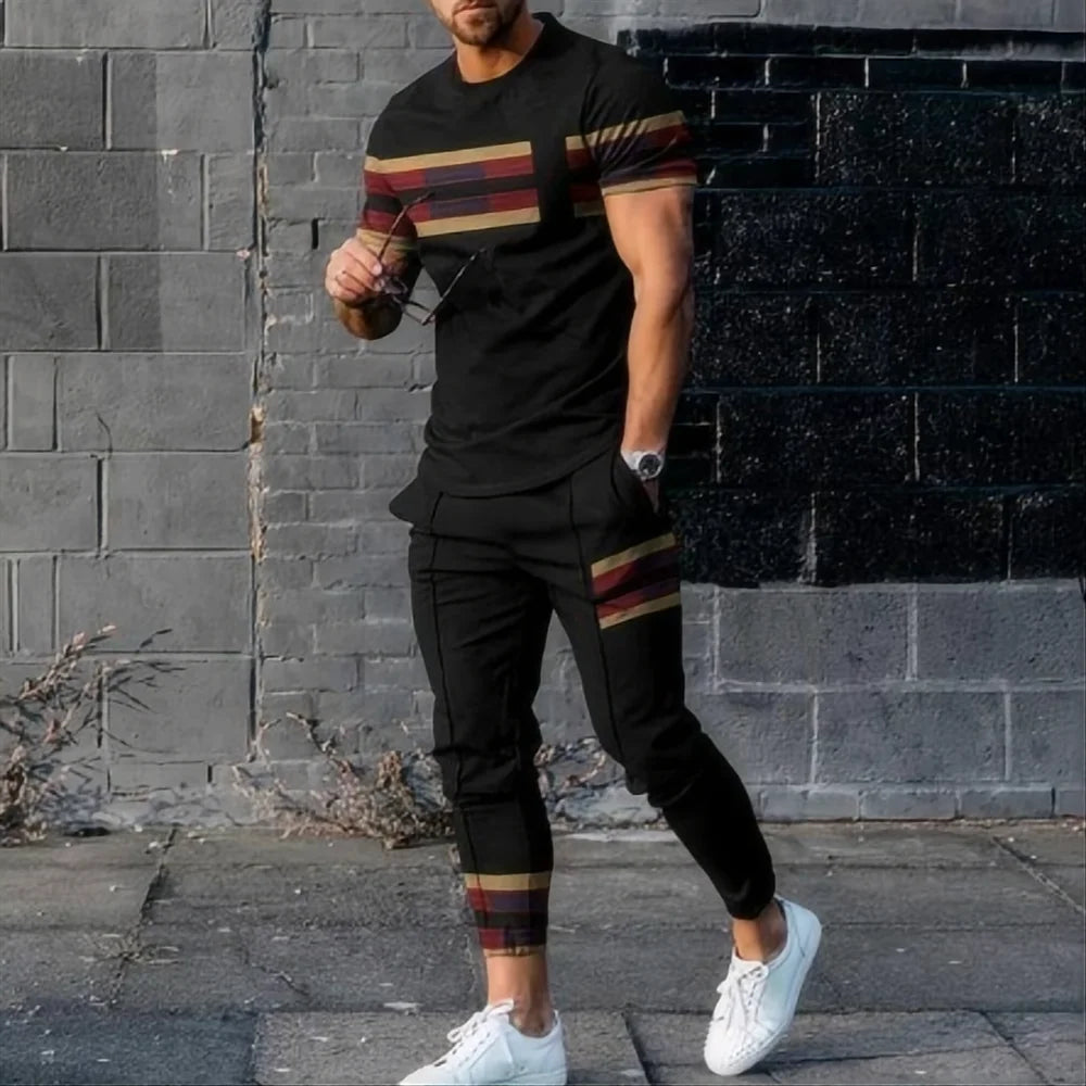 Men's 3D Print Basketball Jogging 2-Piece Set