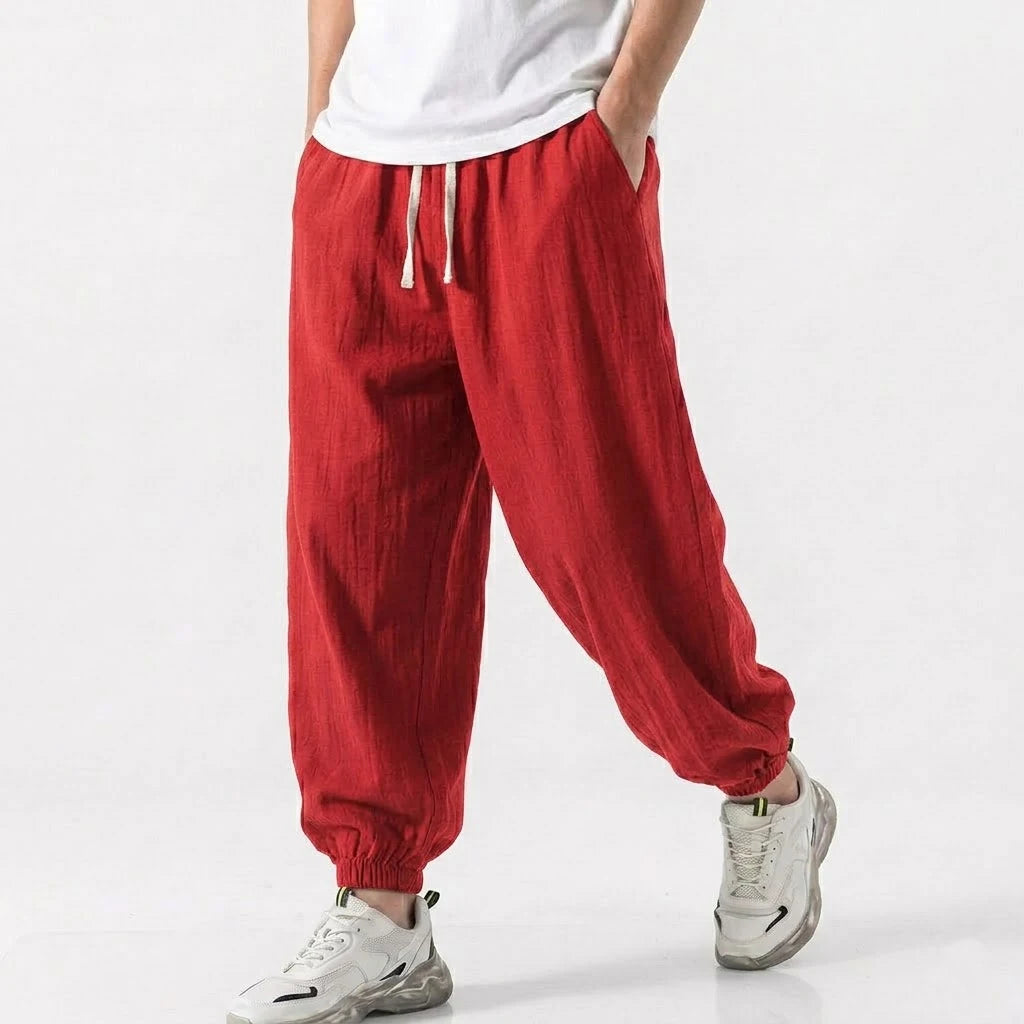 Men's Cotton Linen Drawstring Harem Pants