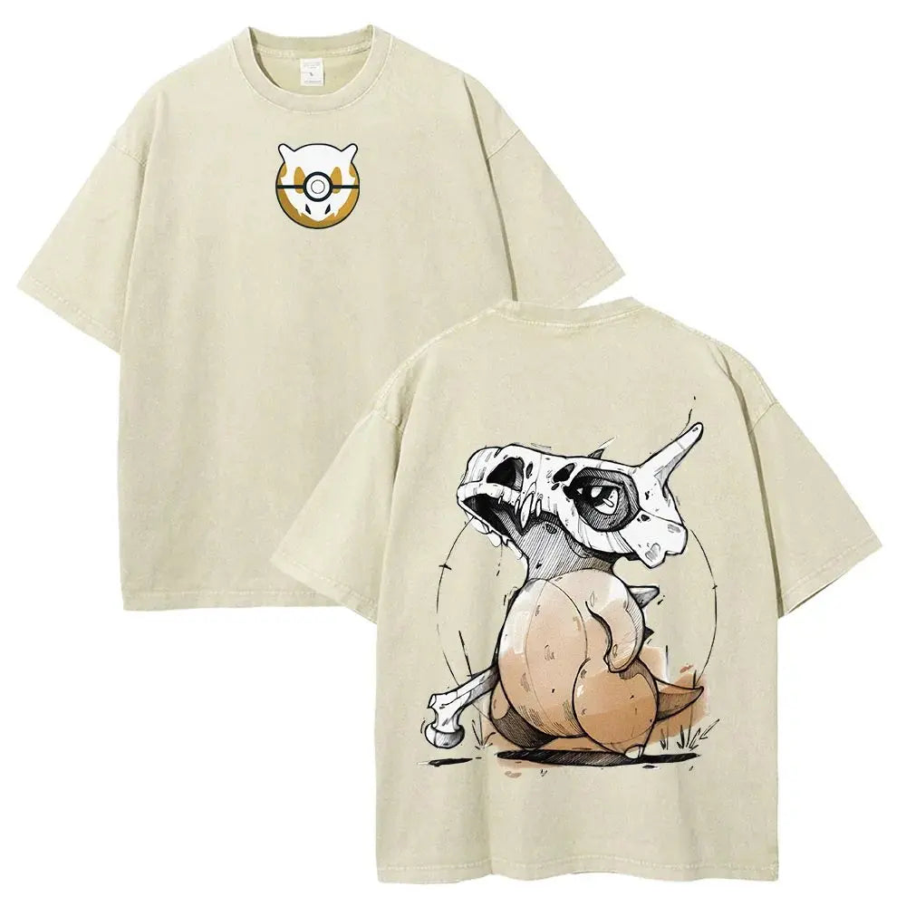 Anime Graphic Oversized Vintage Washed T-Shirt