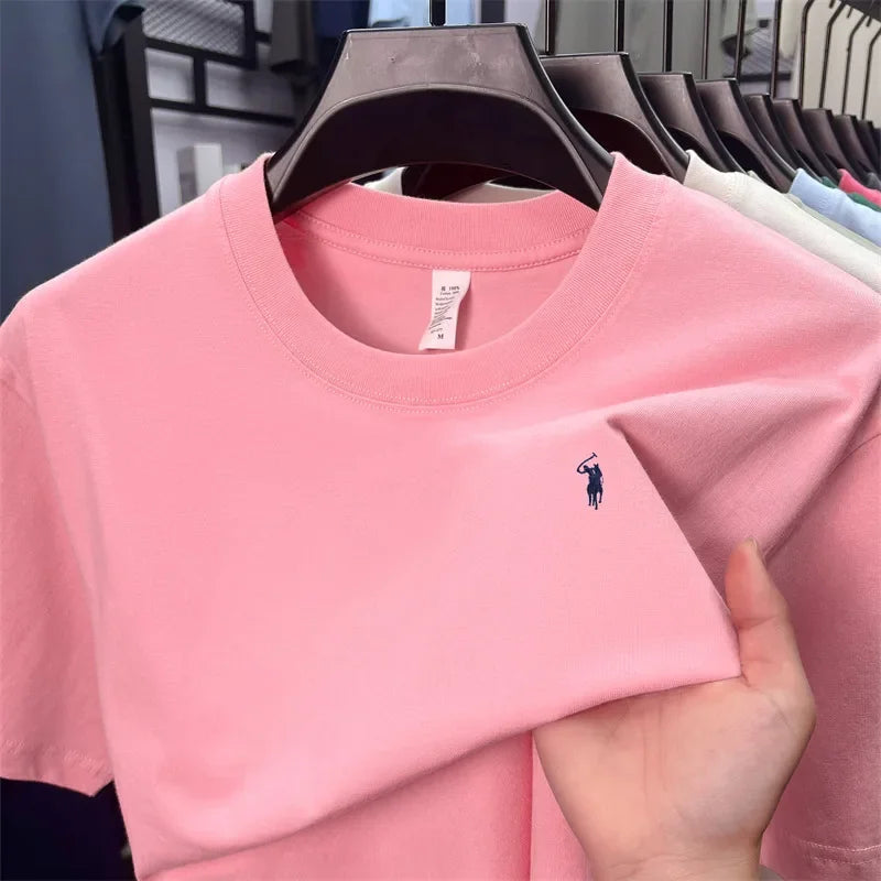 Men's Embroidered Cotton Round Neck T-Shirt