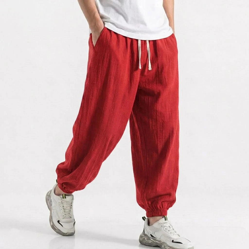 Men's Cotton Linen Drawstring Harem Pants