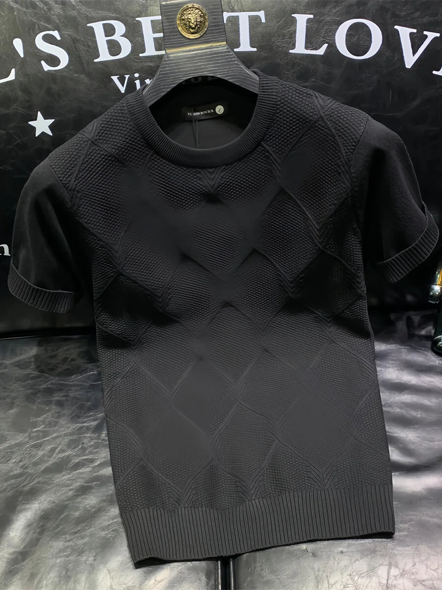 Korean Knitted Solid Color T-Shirt
