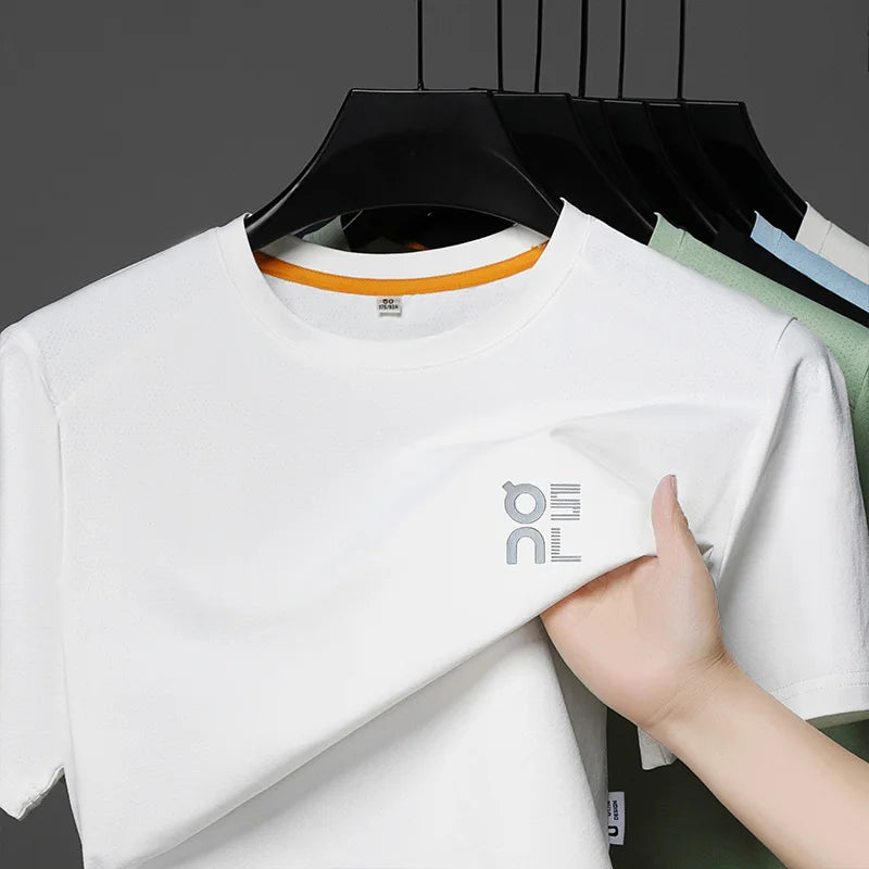 Men's Ice Silk Quick Dry Printed T-Shirt