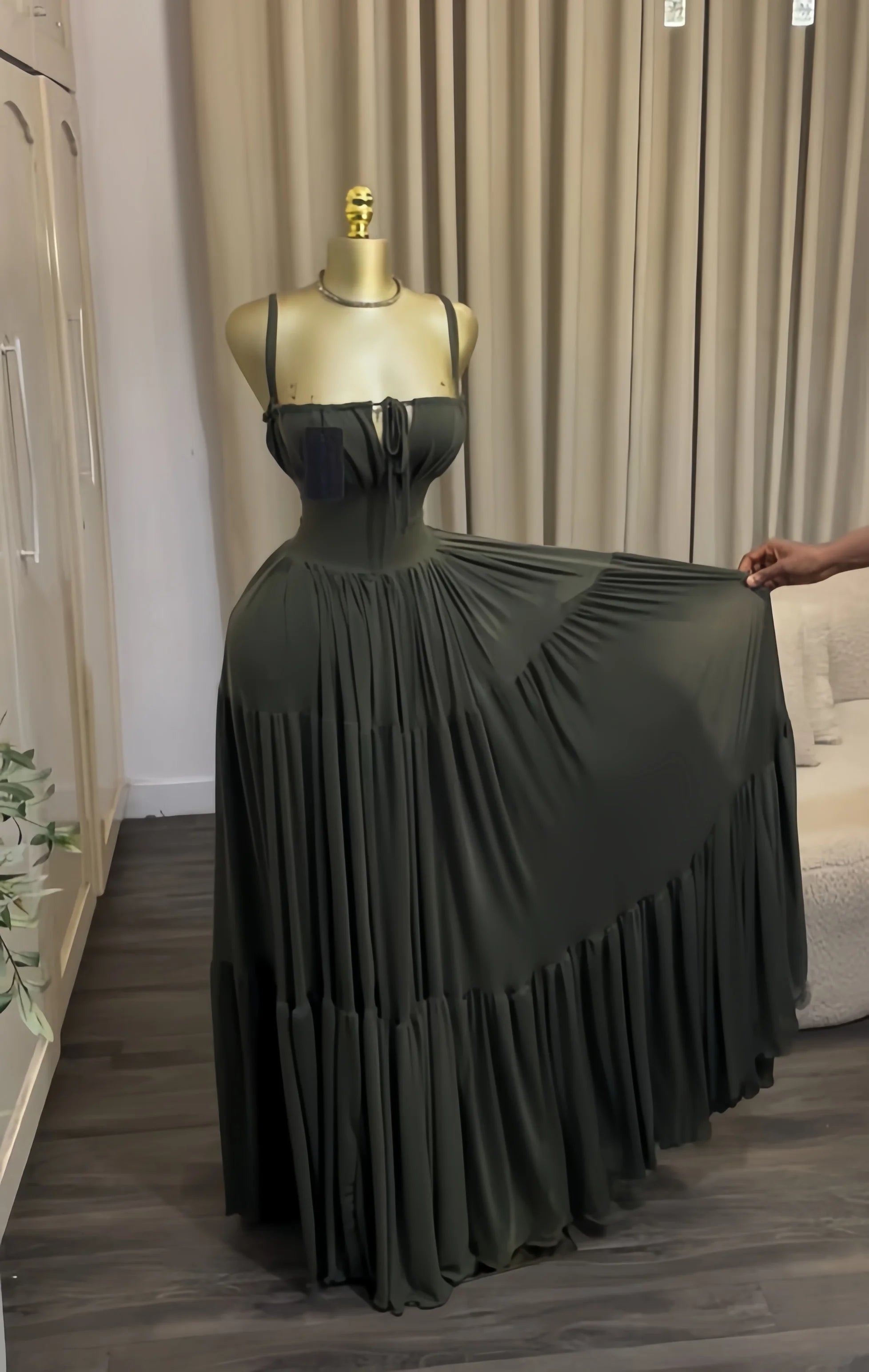 Women's Halter Strapless Long Maxi Dress