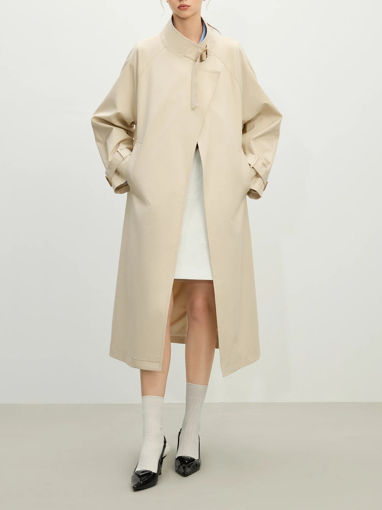 Women's Stand Collar Trench Coat
