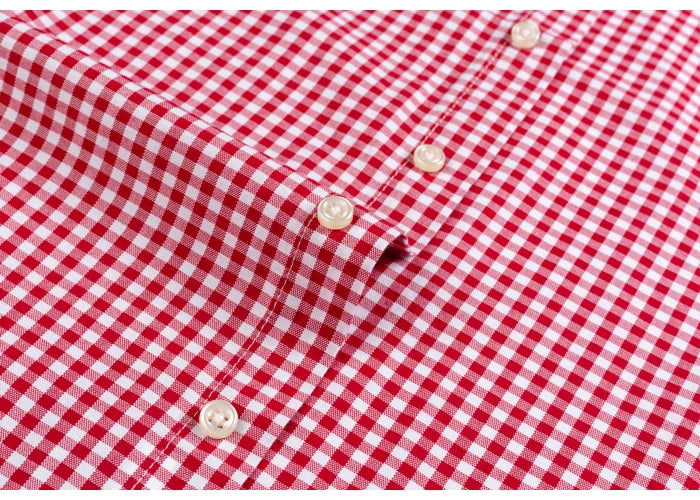 Men's Plaid Gingham Short Sleeve Shirt