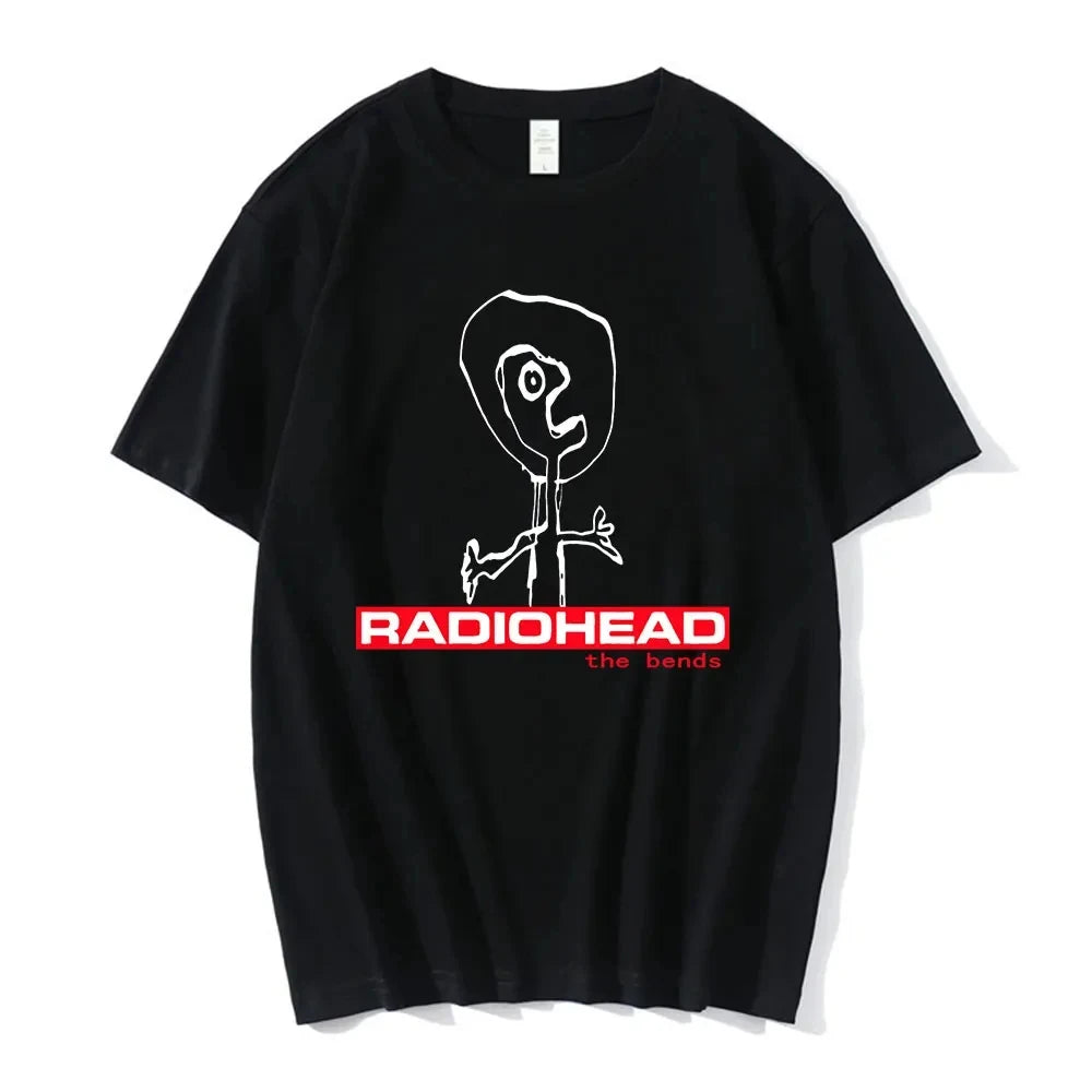 Vintage Classic Radiohead Tees North America Tour Rock Tshirt  Hip Hop Street Casual Top Sleeved Harajuku Streetwear Tops Tees