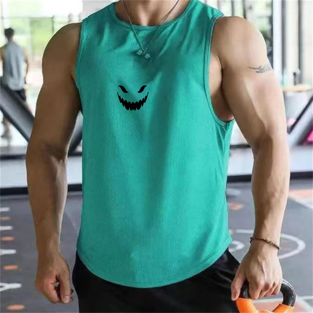 2026 men's T-shirt vest summer fashion trend printed casual style loose and comfortable street wear breathable quick drying vest