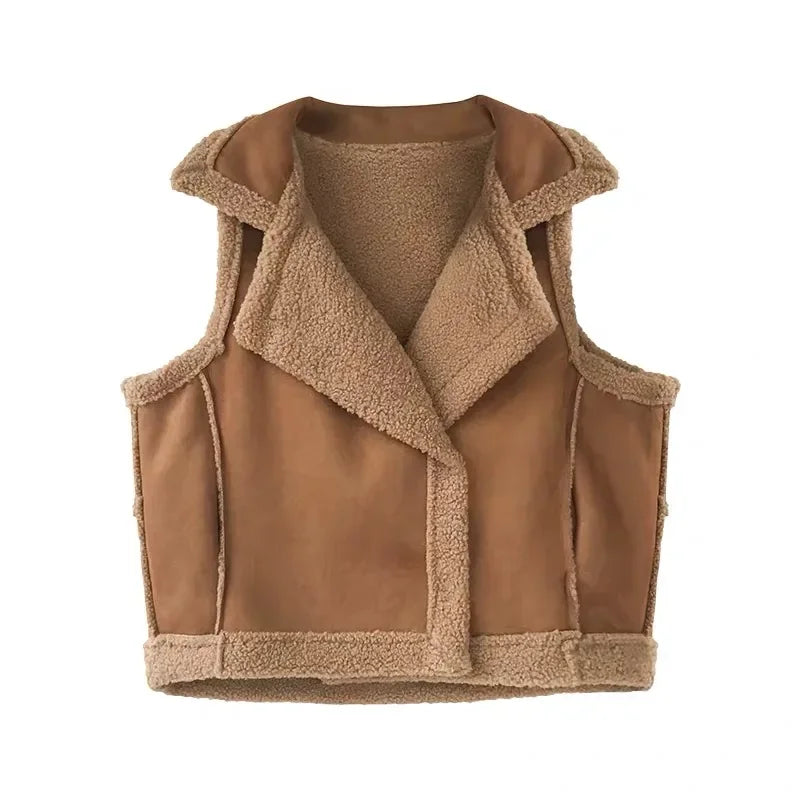 Women's Faux Fur Sleeveless Vest Jacket