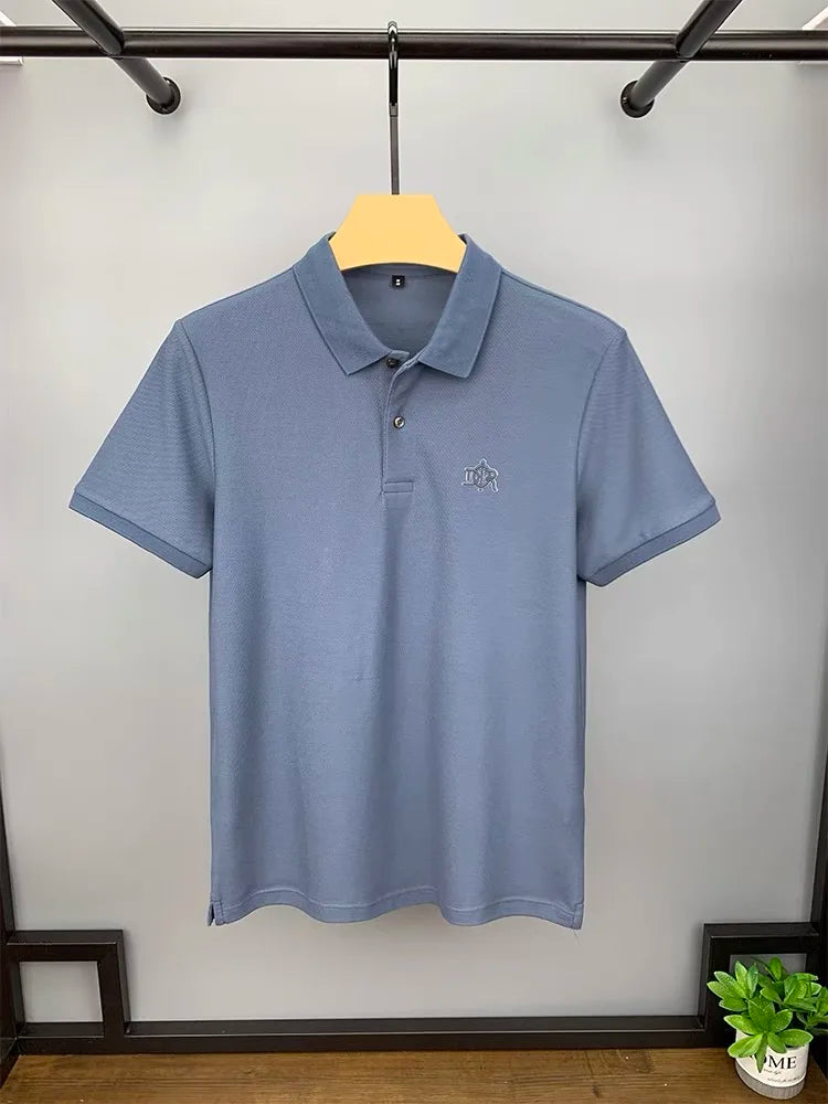 Men's Embroidered Cotton Polo Shirt