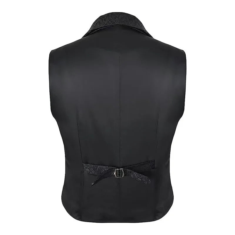 Men's Medieval Gothic Long Vest, Vintage Steampunk Victorian Costume Waistcoat, Halloween Cosplay Formal Jacket, Renaissance LAR