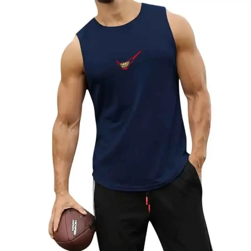 Men's Gym Tank Top Sleeveless Running Shirt Fitness Workout Vest Basketball Jersey Bodybuilding Stringer Singlet Tank Tops