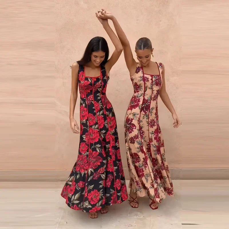Women's Floral Sling Maxi Dress