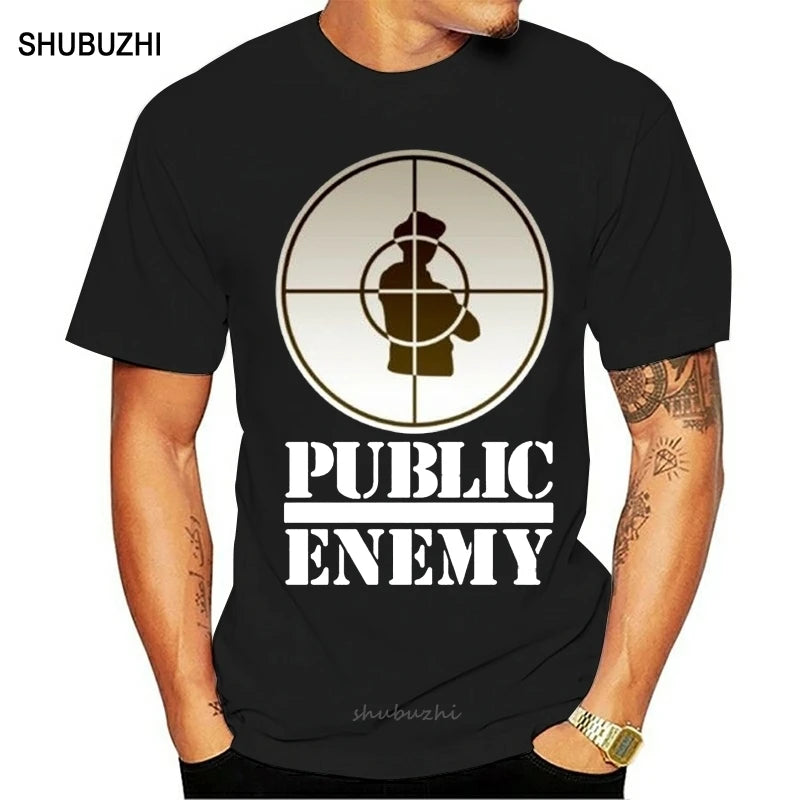 Hot Style Public Enemy Tops Tee T Shirt Oversized Tops T-Shirt men cotton tshirt summer brand teeshirt euro size