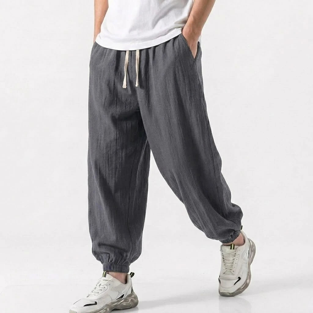 Men's Cotton Linen Drawstring Harem Pants