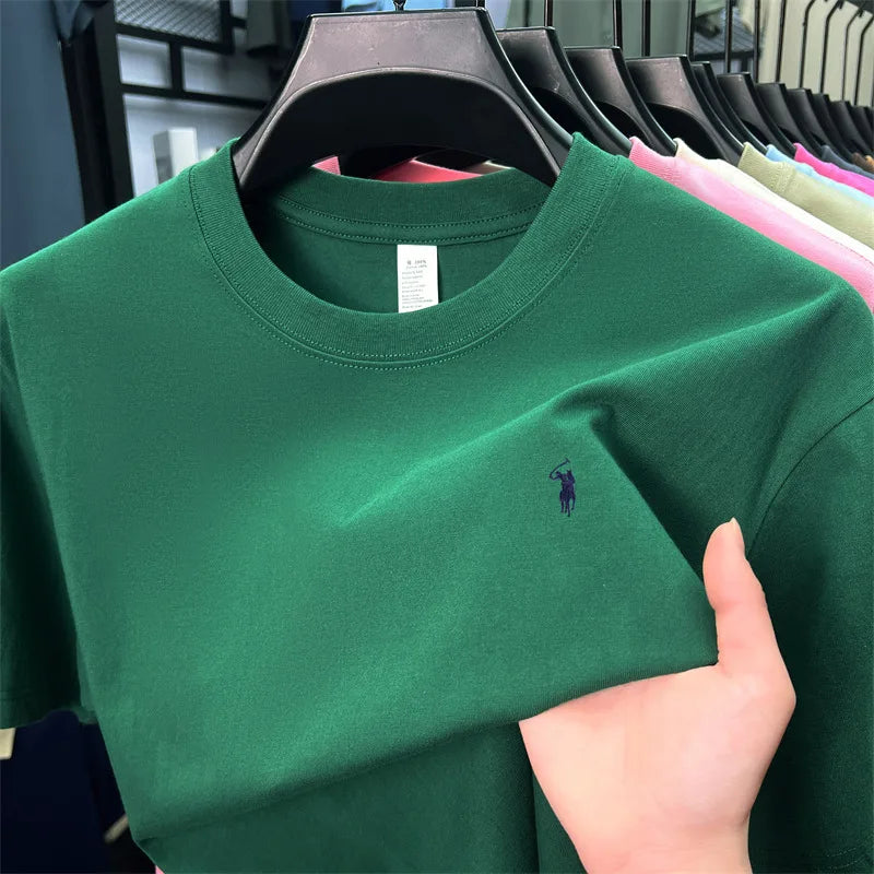 Men's Embroidered Cotton Round Neck T-Shirt