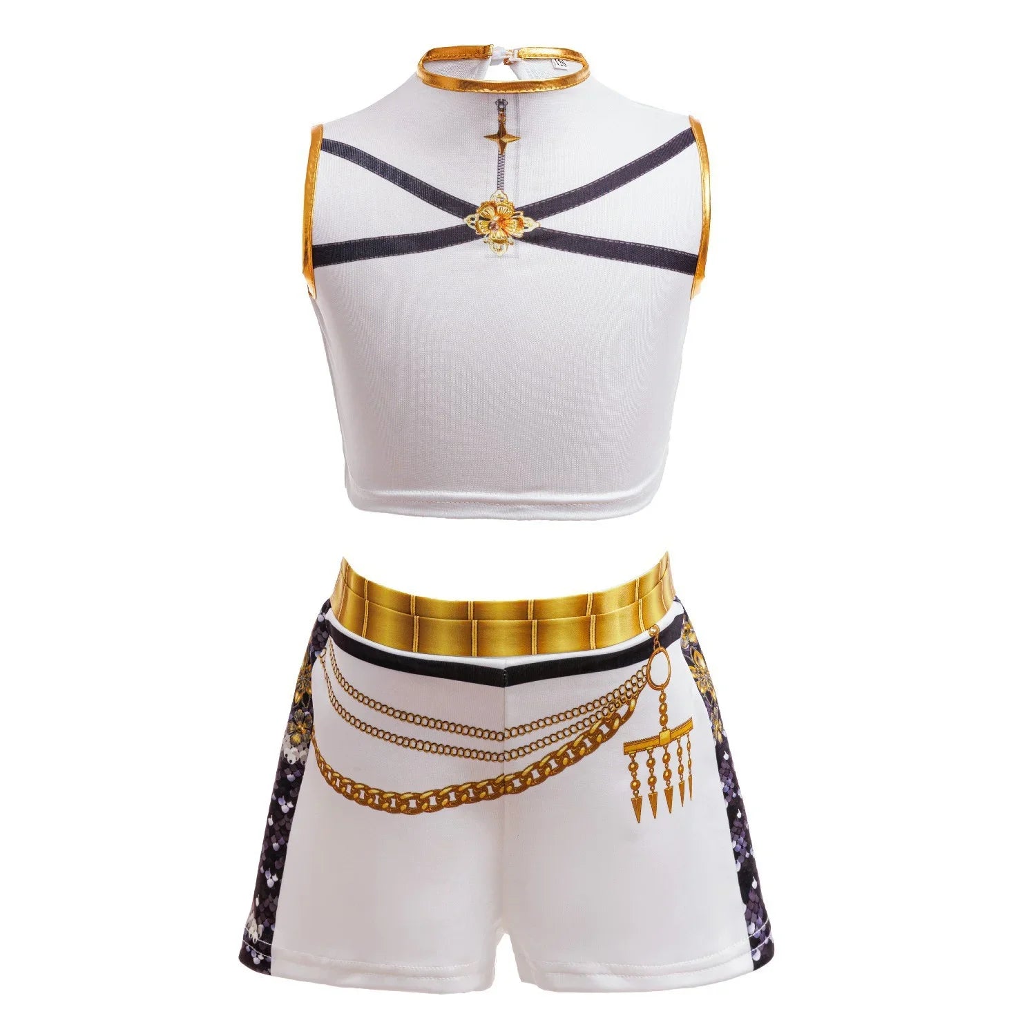 Girls Sequin Hip Hop Dance Outfit Set Crop Top Jacket Shorts with Purple Braid Wig Kids Jazz Stage Costume