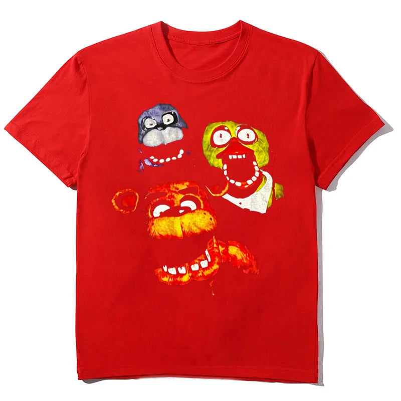 Y2K Punk Washed Cartoon Graphic T-Shirt