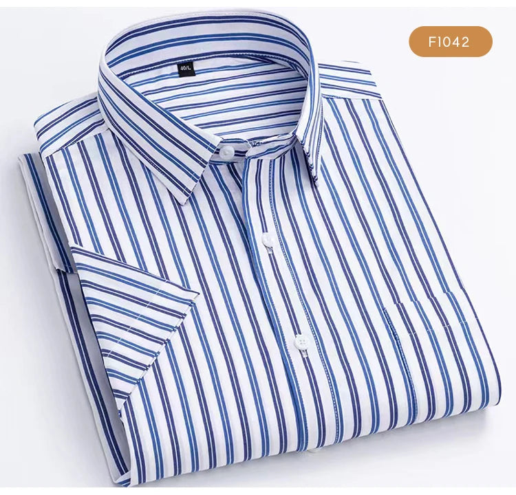 Men's Plaid Gingham Short Sleeve Shirt