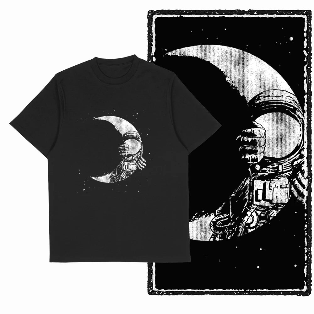 Men's Astronaut Moon Print Graphic T-Shirt