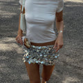 Women's Sequined High Waist Mini Skirt