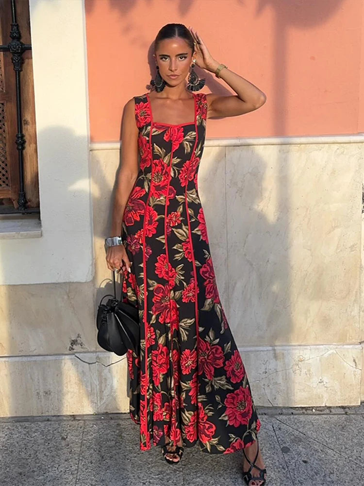 Women's Floral Sling Maxi Dress