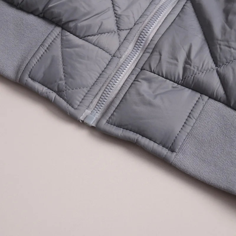 Men's Quilted Diamond Baseball Collar Jacket