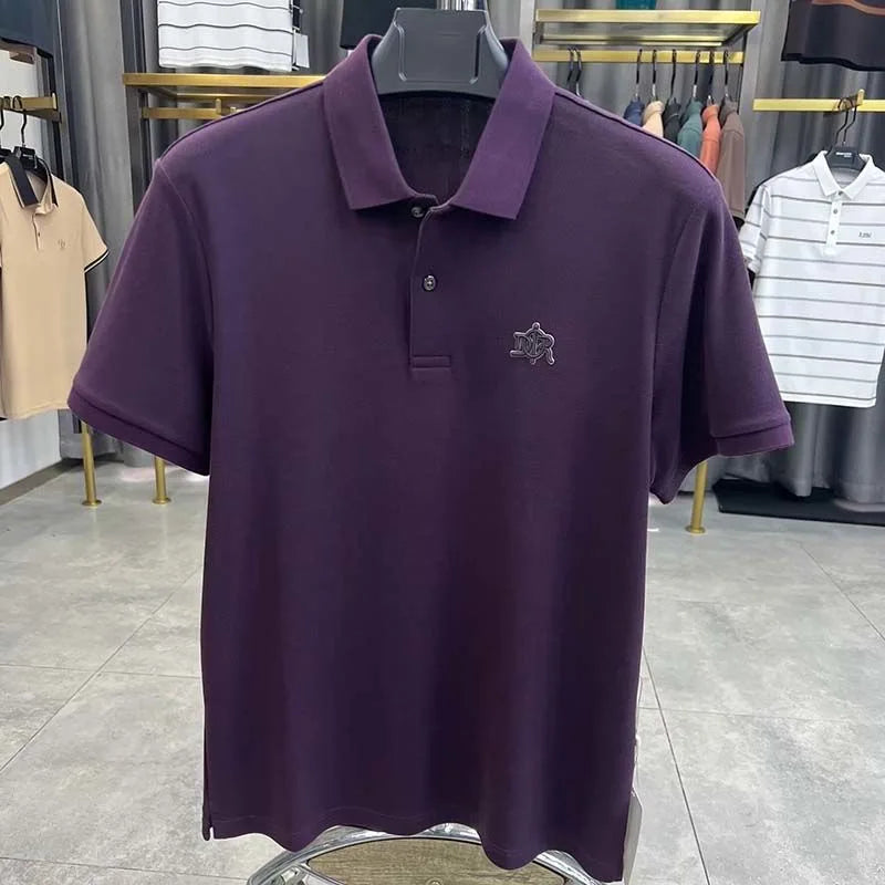 Men's Embroidered Cotton Polo Shirt