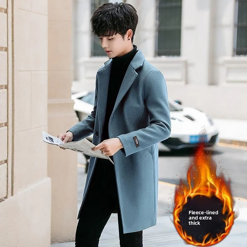 Men's Slim Fit Tweed Woolen Coat