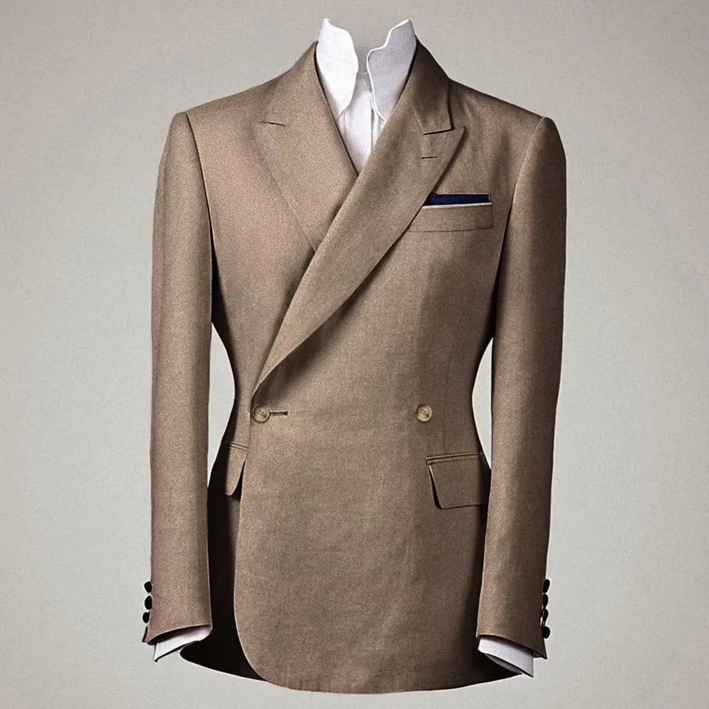Men's Linen Double Breasted Blazer