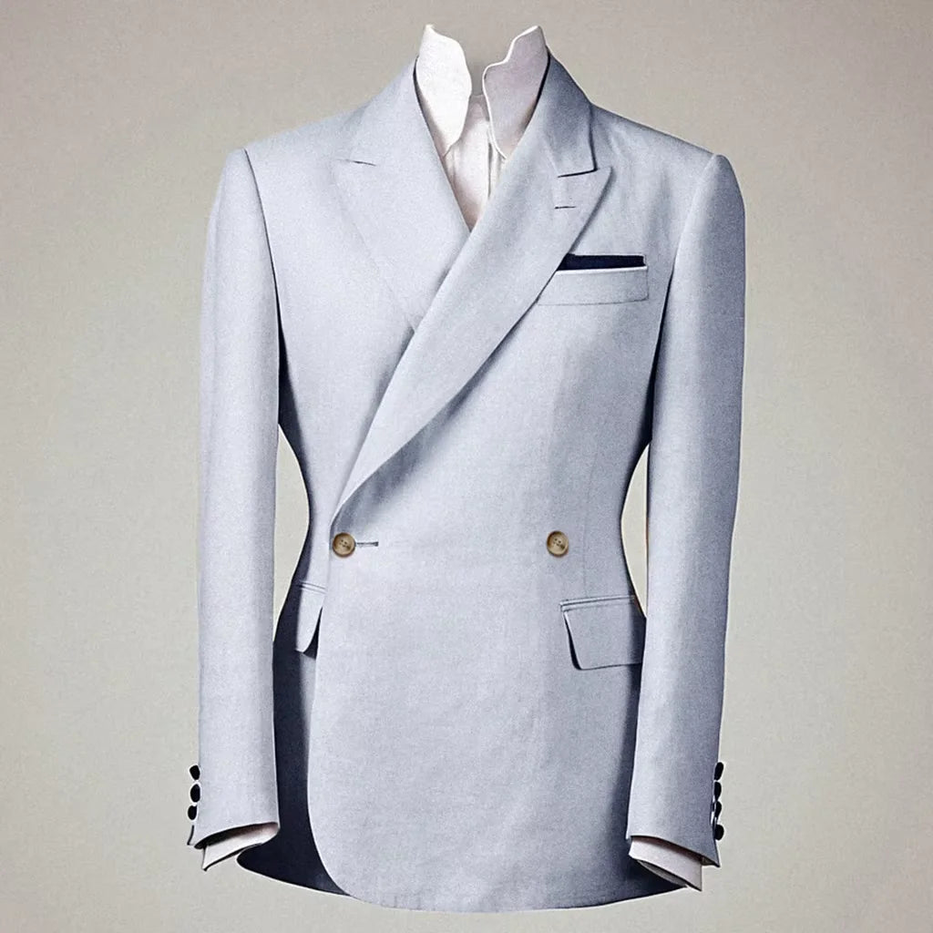 Men's Linen Double Breasted Blazer