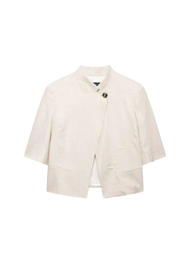 Women's Single Button Short Blazer